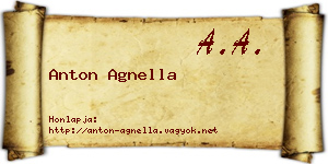 Anton Agnella névjegykártya